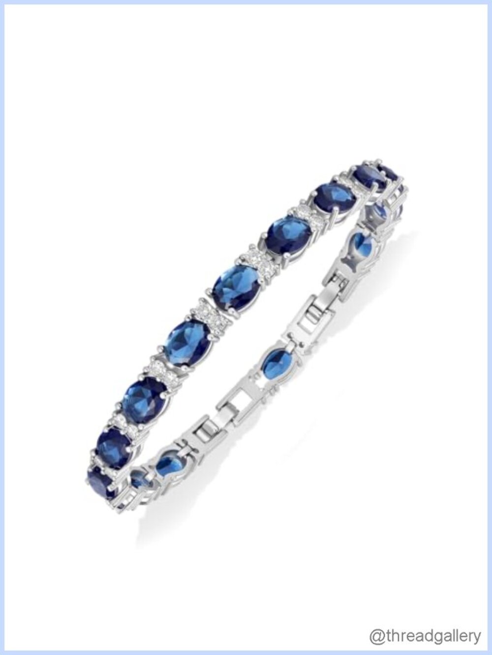 Silver Tone CZ Tennis Bracelet Oval Cubic Zirconia Hypoallergenic 6.7 Inch